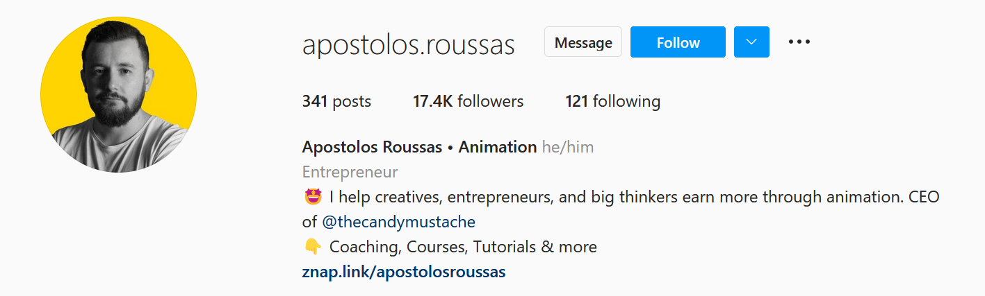 Apostolos Instgram Bio